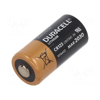 Battery: lithium | 3V | CR123A,R123 | Ø17x34mm | non-rechargeable