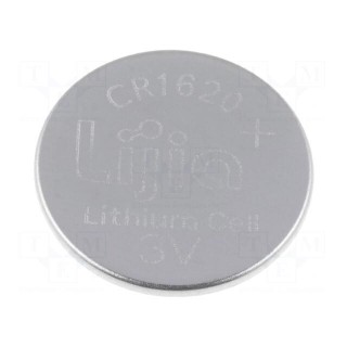 Battery: lithium | 3V | CR1620,coin | 70mAh | non-rechargeable