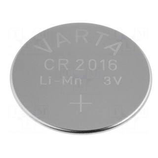 Battery: lithium | 3V | CR2016,coin | 90mAh | non-rechargeable