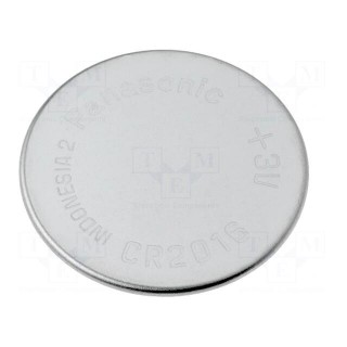 Battery: lithium | 3V | CR2016,coin | 90mAh | non-rechargeable