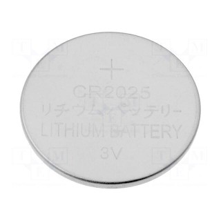 Battery: lithium | 3V | CR2025,coin | Ø20x2.5mm | non-rechargeable