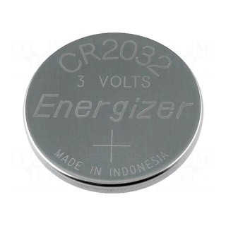 Battery: lithium | 3V | CR2032,coin | 235mAh | non-rechargeable