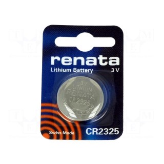 Battery: lithium | 3V | CR2325,coin | Batt.no: 1 | Ø23x2.5mm | 190mAh