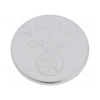 Battery: lithium | 3V | CR2430,coin | 280mAh | non-rechargeable