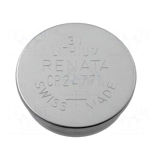 Battery: lithium | 3V | CR2477N,coin | Ø24.5x7.7mm | 950mAh