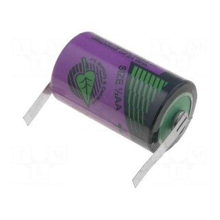 Battery: lithium (LTC) | 3.6V | 1/2AA | soldering lugs | Ø14.7x25.2mm