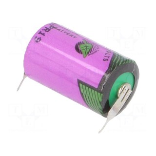 Battery: lithium (LTC) | 3.6V | 1/2AA | 2pin | Ø14.7x25.2mm | 1200mAh