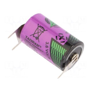 Battery: lithium (LTC) | 3.6V | 1/2AA | Ø14.7x25.2mm | 900mAh