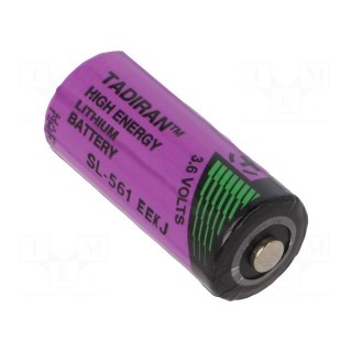 Battery: lithium (LTC) | 3.6V | 2/3AA,2/3R6 | 1100mAh | Ø14.7x33.5mm