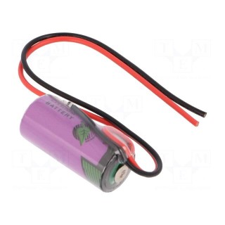 Battery: lithium (LTC) | 3.6V | 2/3AA,2/3R6 | cables | Ø14.7x33.5mm