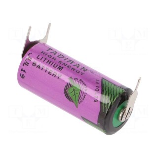 Battery: lithium (LTC) | 3.6V | 2/3AA | Ø14.7x33.5mm | 1600mAh