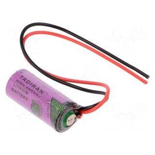 Battery: lithium (LTC) | 3.6V | 2/3AA | cables | Ø14.7x33.5mm | 1600mAh