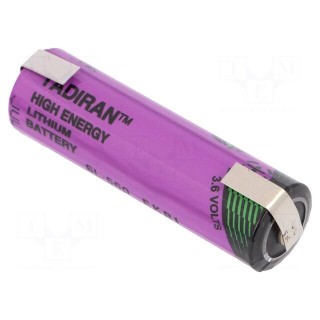 Battery: lithium (LTC) | 3.6V | AA | soldering lugs | Ø14.7x50.5mm