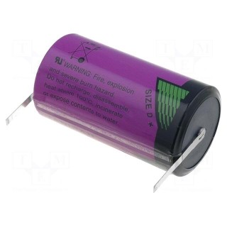 Battery: lithium (LTC) | 3.6V | D | soldering lugs | Ø32.9x61.5mm