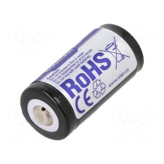 Re-battery: Li-Ion | 16340 | 3.7V | 650mAh | Ø16x34mm | 1.95A