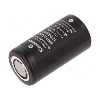 Re-battery: Li-Ion | 18350 | 3.7V | 1200mAh | Ø18.3x35mm | 10A