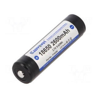 Re-battery: Li-Ion | 18650,MR18650 | 3.7V | 2600mAh | Ø18.7x69mm