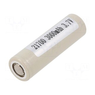 Re-battery: Li-Ion | 21700 | 3.6V | 3000mAh | Ø21.2x70.3mm | 35A