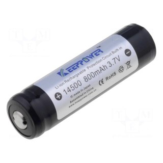 Re-battery: Li-Ion | 3.7V | 800mAh | Ø14x52mm