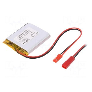 Re-battery: Li-Po | 1850mAh | cables | 7.5x45x54.5mm