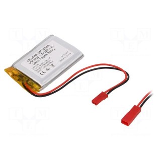 Re-battery: Li-Po | 3.7V | 2200mAh | cables,JST SYR-02T socket