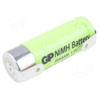 Re-battery: Ni-MH | 2/3AAA,2/3R3 | 1.2V | 400mAh | soldering lugs