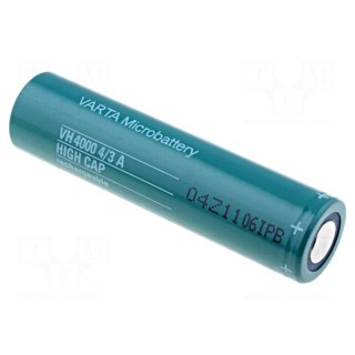 Re-battery: Ni-MH | 4/3A | 1.2V | 3800mAh | Features: low +