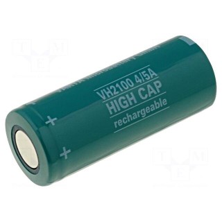 Re-battery: Ni-MH | 4/5A | 1.2V | 2100mAh | Features: low +