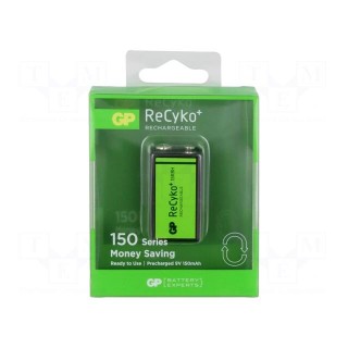 Re-battery: Ni-MH | 6F22 | 8.4V | 150mAh | ReCyko+ | blister | Ready2Use