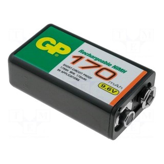 Re-battery: Ni-MH | 6F22 | 9.6V | 170mAh
