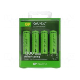 Re-battery: Ni-MH | AA | 1.2V | 1300mAh | ReCyko+ | Ø14.5x50.5mm | 130mA