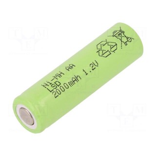 Re-battery: Ni-MH | AA | 1.2V | 2000mAh | Ø14.5x49mm