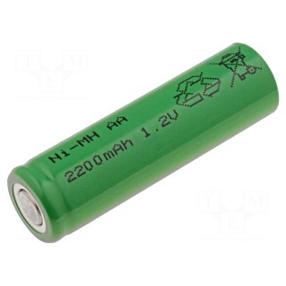 Re-battery: Ni-MH | AA | 1.2V | 2200mAh | Ø14.5x48.7mm