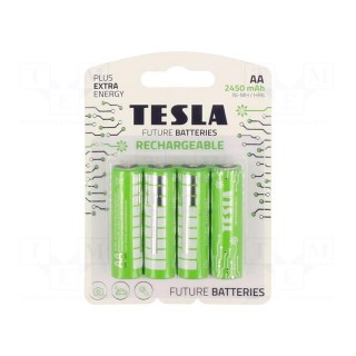 Re-battery: Ni-MH | AA | 1.2V | 2400mAh | blister | 4pcs.