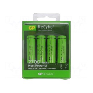 Re-battery: Ni-MH | AA | 1.2V | 2600mAh | ReCyko+ | Ø14.5x50.5mm | 270mA