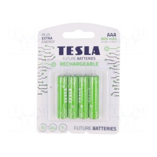 Re-battery: Ni-MH | AAA,R3 | 1.2V | 800mAh | blister | 4pcs.