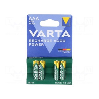 Re-battery: Ni-MH | AAA,R3 | 1.2V | 800mAh | LONGLIFE | Package: blister