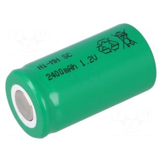 Re-battery: Ni-MH | SubC | 1.2V | 2400mAh | Ø22x42mm