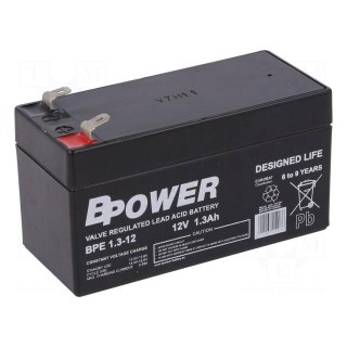 Re-battery: acid-lead | 12V | 1.3Ah | AGM | maintenance-free | 0.6kg