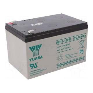 Re-battery: acid-lead | 12V | 12Ah | AGM | maintenance-free | 4.15kg