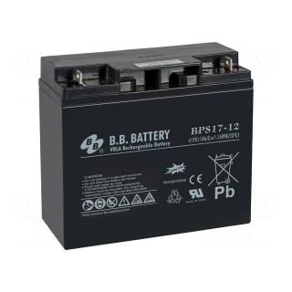 Re-battery: acid-lead | 12V | 17Ah | AGM | maintenance-free | 6.15kg