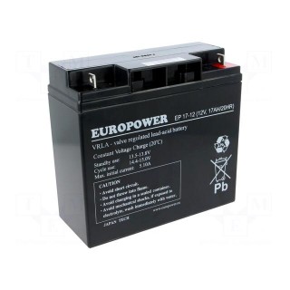 Re-battery: acid-lead | 12V | 17Ah | AGM | maintenance-free | EP