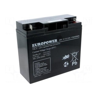 Re-battery: acid-lead | 12V | 17Ah | AGM | maintenance-free | EPL