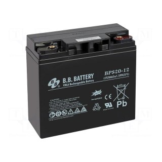 Re-battery: acid-lead | 12V | 20Ah | AGM | maintenance-free | 6.35kg