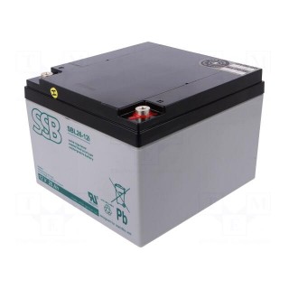 Re-battery: acid-lead | 12V | 26Ah | AGM | maintenance-free | 8kg