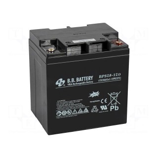 Re-battery: acid-lead | 12V | 28Ah | AGM | maintenance-free | 9.12kg