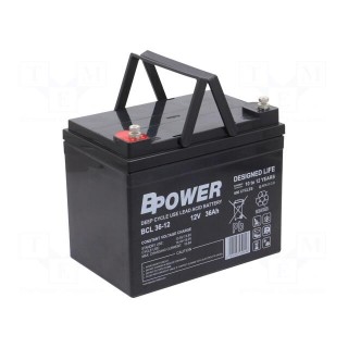 Re-battery: acid-lead | 12V | 36Ah | AGM | maintenance-free | 10.7kg
