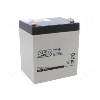 Re-battery: acid-lead | 12V | 5Ah | AGM | maintenance-free | 1.83kg