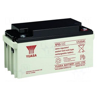 Re-battery: acid-lead | 12V | 65Ah | AGM | maintenance-free | 21kg