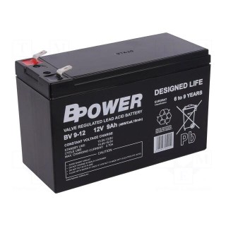 Re-battery: acid-lead | 12V | 9Ah | AGM | maintenance-free | 48W
